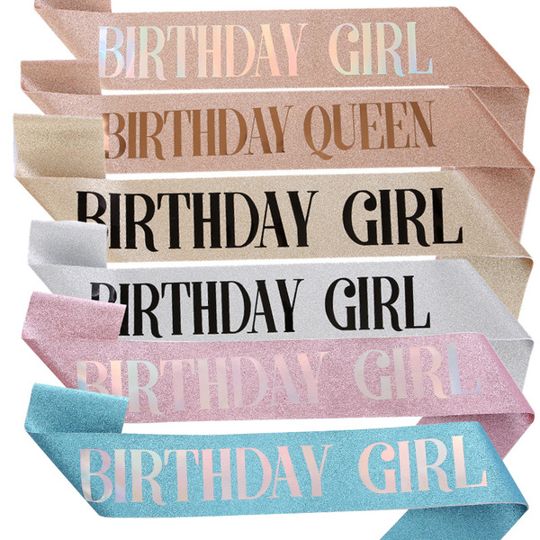 Cross-border birthday party glitter shoulder strap etiquette belt…