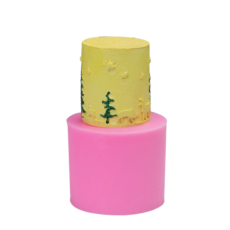 Navidad invierno coreano árbol de Navidad estrella ELK aromaterapia vela yeso chocolate tridimensional mousse molde de silicona