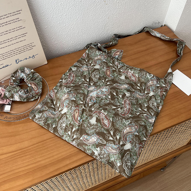 Bolsa de lona pequeña fresca y dulce impresión bolso de hombro bolso de estilo de gran capacidad bolso de hombro floral