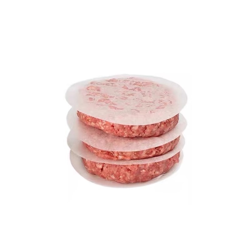 Papel de hamburguesa, papel de barrera de carne, papel de almohadilla redondo antiadherente, papel de aceite de silicona de doble cara, papel de horneado antiadherente a prueba de aceite, agua