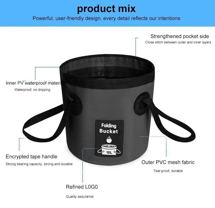 Hot outdoor convenient box, car wash integrated molding fishing bucket, folding water bucket_voghion.com