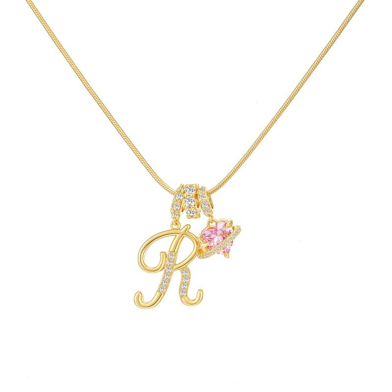 クロスボーダー tk 人気のドーパミンガール 26 レターネックレスステンレス鋼チェーン 22k リアルゴールドメッキ|undefined