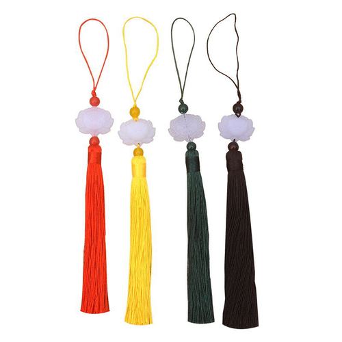 Lotus tassel hanging tassels ancient costume pressed lapel ancient style Hanfu white jade lotus tassel diy fan pendant tassels hanging tassels wholesale