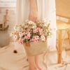 5 -headed oil painting Ono INS simulation flower manufacturer fake flower green plant wholesale wedding decoration cross -border MW71112