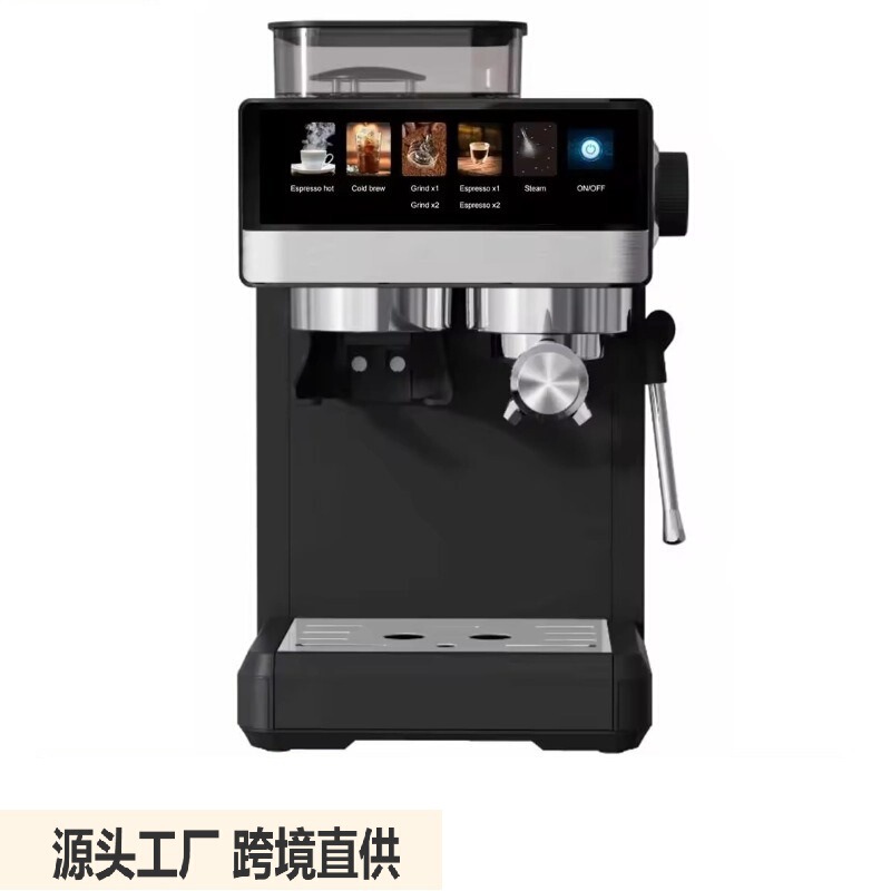 Cross-Border Coffee Machine, Home Tea Room Pump-Pressurized Semi-Automatic Coffee Machine with Grinder, All-In-One Machine Wholesale Cross-Border Coffee Machine, Home Tea Room Pump-Pressurized Semi-Automatic Coffee Machine with Grinder, All-In-One Machine Wholesale