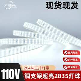定制110V高压led灯带超亮户外防水工程地下室氛围照明灯条批发