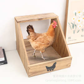 跨境木质鸡窝箱壁挂式鸡舍家居壁挂式鸡产蛋筑巢盒家禽栖息地木箱