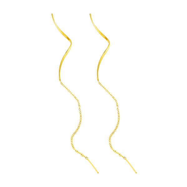 Fresh wavy elegant cute earrings stainless steel