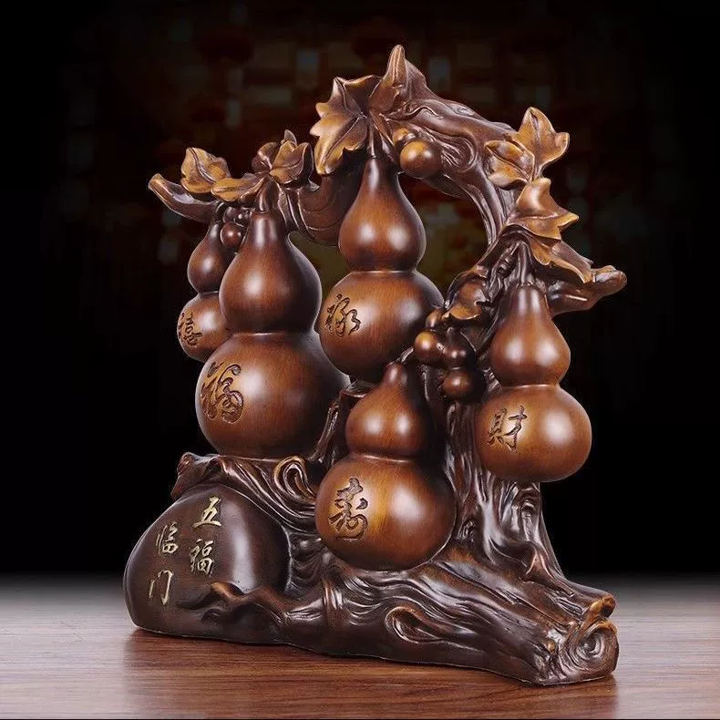 Ванзай переносит украшения из удачи и тыквы, чтобы привлечь богатство и удачу, офисный стол, винный шкаф, телевизионный шкаф, украшения для входа.