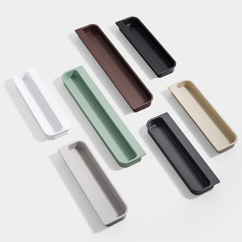 Modern sliding door concealed handle embedded handle sliding door slotted embedded handle invisible cabinet door furniture hardware