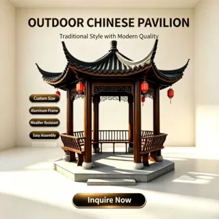 源头工厂木纹铝合金凉亭海外景区公园中式六角亭 pavilion