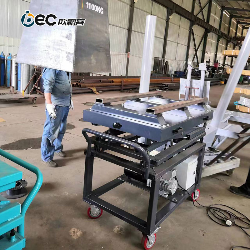 Elevador electromecánico/neumático OBEC para vehículos de nueva energía, elevador plano para desmontaje y reparación de baterías de vehículos eléctricos.