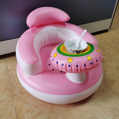 Inflatable PVC Baby Learning to Sit Chair, Small Sofa, Eating and Bathing High Chair, Leisure Inflatable Toy for Pedestal