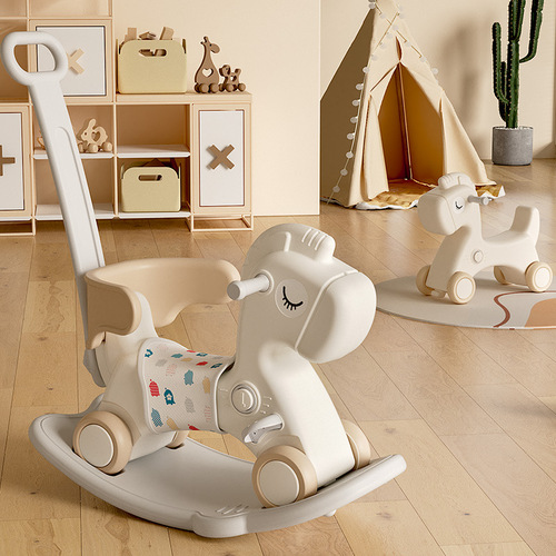 Baby Rocking Horse Kids Rocking Horse Toy Rocking Horse Scooter Combo Infant Rocking Car Home Use Anti-Fall