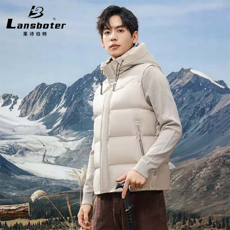 简欧秋冬新款简约百搭羽绒马甲男士青年时尚保暖背心潮流羽绒坎肩