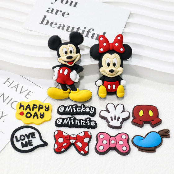 Large Three-Dimensional Mickey Minnie DIY Mobile Phone Shell Patch PVC Cartoon Storage Box Shoe Flower Decoration Accessories Water Cup Paste