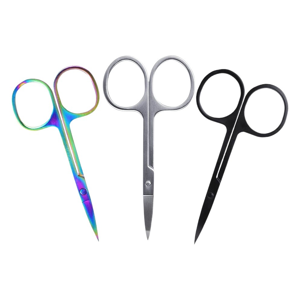 Factory wholesale embroidery stainless steel beauty nose eyebrow small pointed eyelash scissors eyebrow trimming scissors