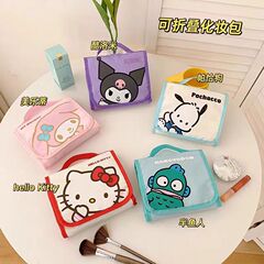 キティ猫化粧品バッグ夏かわいい多機能フォーインワンポータブル旅行洗濯折りたたみ女性の収納袋イン