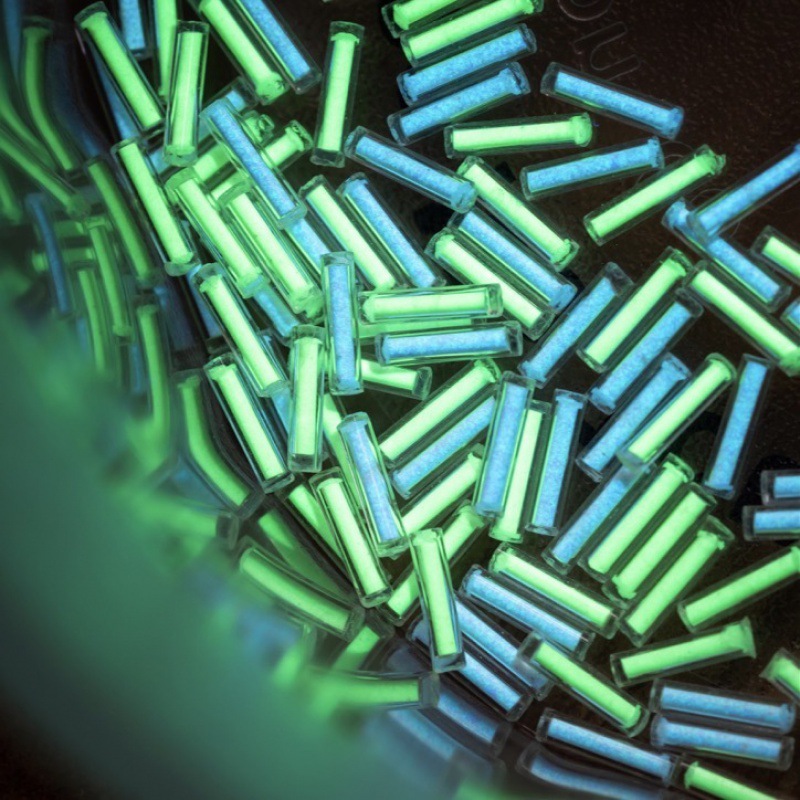 (2개) 튜브 발광 평면 발광 CEA 장난감 튜브 DC 삼중 수소 형광 교체 기관 유리 손가락 자이로 튜브 DIY 액세서리