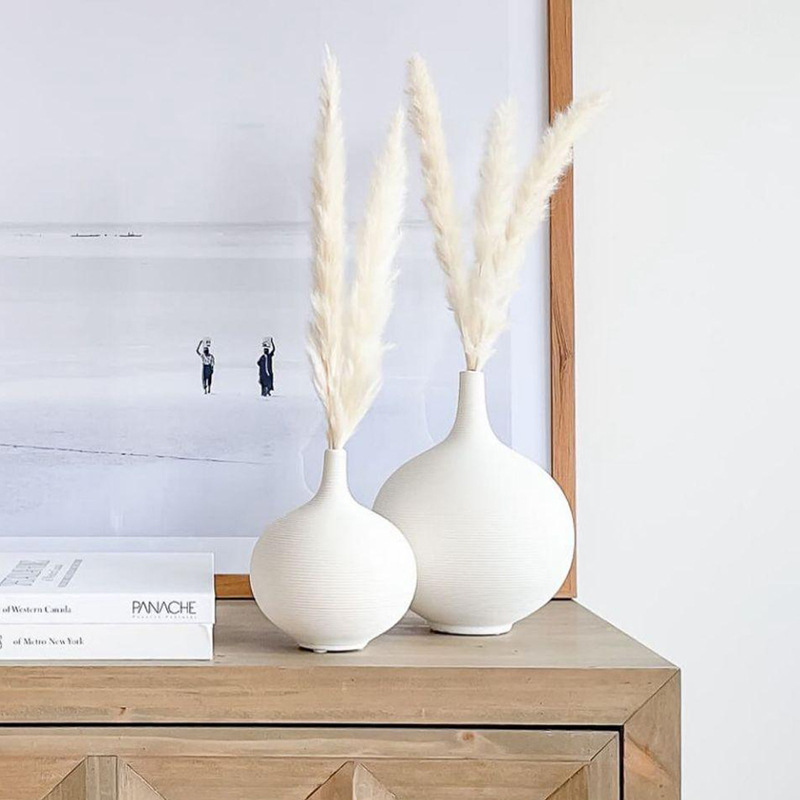 Ins arte diseñador florero cerámica llanura decoración casera nórdica B & B estilo silencioso decoración de escritorio