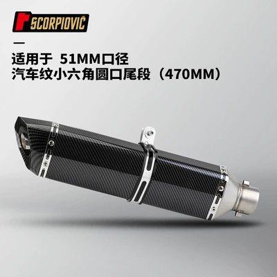 Motorcycle exhaust pipe, full imitation carbon fiber - fully-imitation-carbon-fiber-small-hexagonal-470mm-round-tail