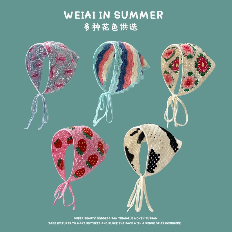 春秋日式韓版頭戴三角巾多巴胺頭巾甜美少女風頭飾束髮帶網紅同款