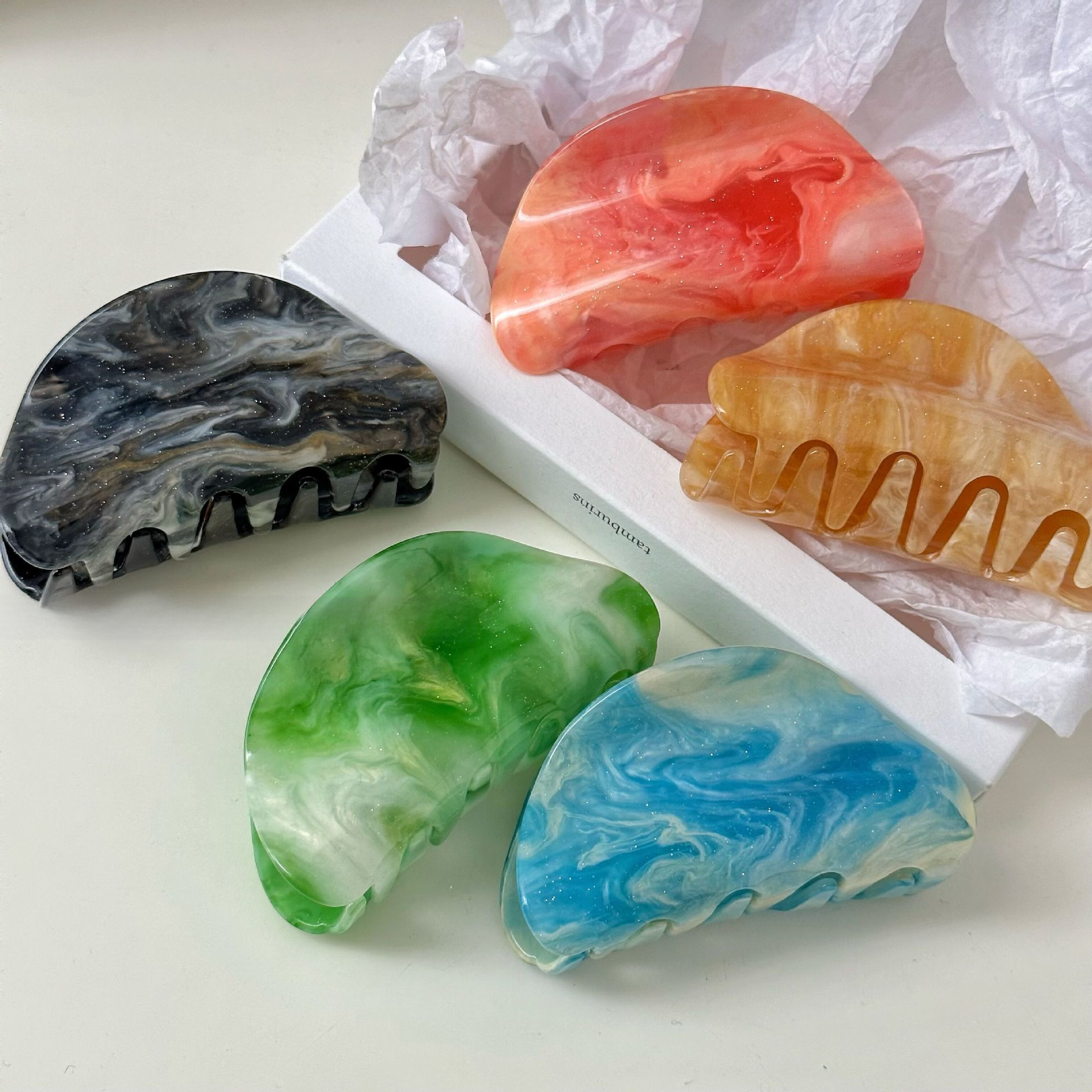 Texture Gradient Halo Hair Dye Grab Clip Advanced Hair Hair Pokrivala Sweet Cute Super Fairy Elegant Shark Clip Dodatki za lase_voghion.com