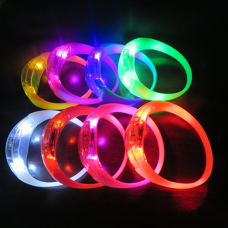Pulsera luminosa controlada por voz sílaba fotoeléctrica accesorios de la alegría del partido llevó la pulsera luminosa controlada por voz LOGOTIPO imprimible