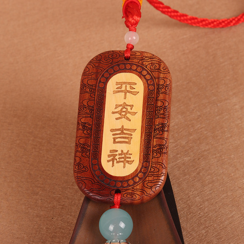 Factory direct sales car pendant, creative rosewood pendant, car rearview mirror, peace charm, Buddha statue decoration on car