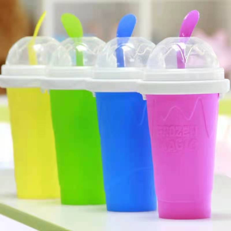 Summer Thirst-quenching Silicone Smoothie Cup Ice-making Cup Net Celebrity Pinch Cup Quick Refrigeration Cup Factory Direct Sales
