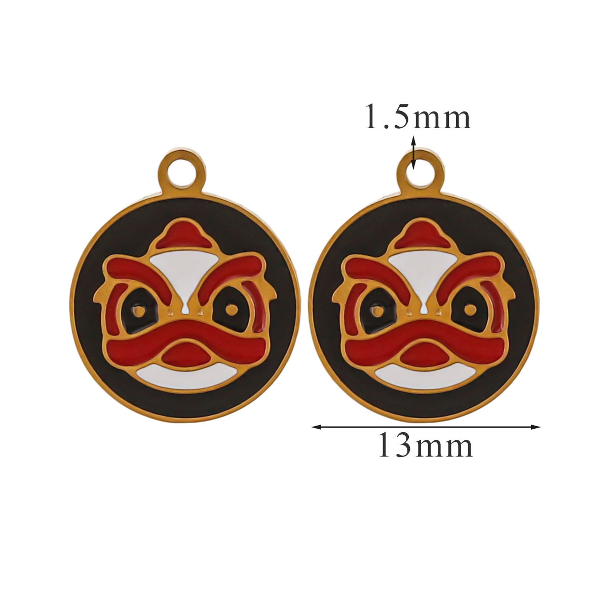 Acero inoxidable decoración de Año Nuevo colgante colgante colgante joyería DIY accesorios felicitaciones aretes collares ricos