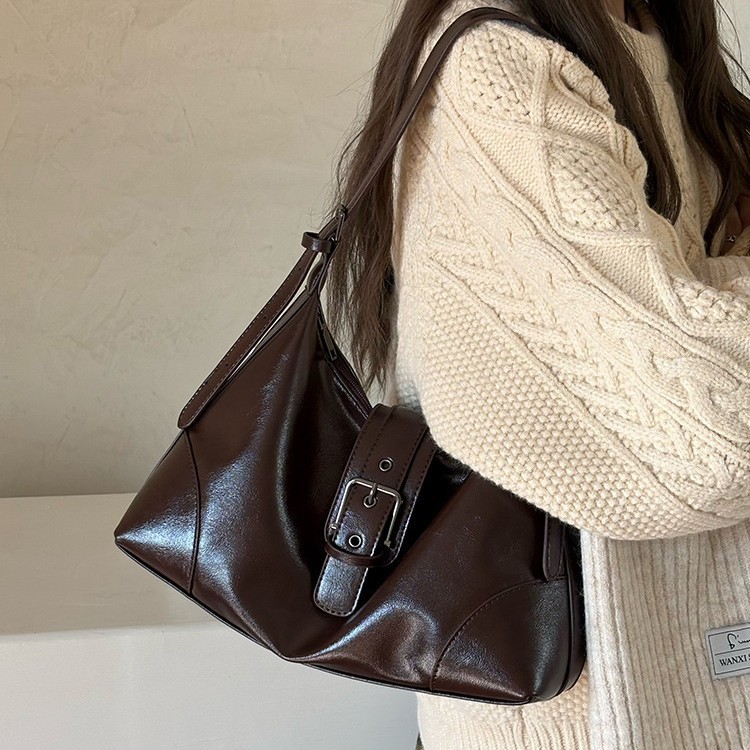 2026 New Casual Retro Versatile Commuter Niche Underarm Bag Soft Leather Women's Handbag Shoulder Crossbody Tote Bag