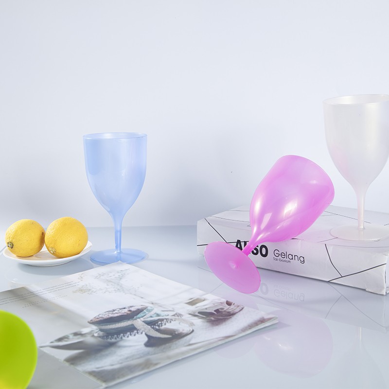 厂家直供一次性珠光塑料红酒香槟杯PP 一套五个装