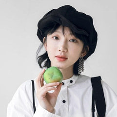 2024春秋季大版显脸小日系文艺女复古画家贝雷帽时尚休闲百搭帽子