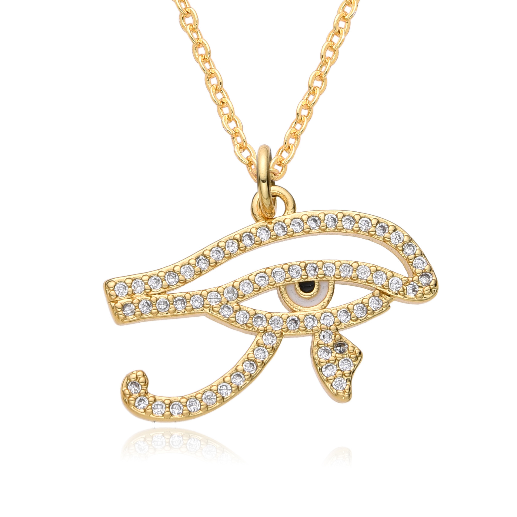 14g Weight Copper Pendant Material Zircon Inlay Material Pendant Necklace Classification Copper Chain Material cable chain Chain Type 1 Piece Quantity Holiday, Daily Occasion Copper Material Eye Pattern Women's Gender Inlay Design Shiny, IG Style Style Copper Inlay Eye Zircon Pendant Necklace 5