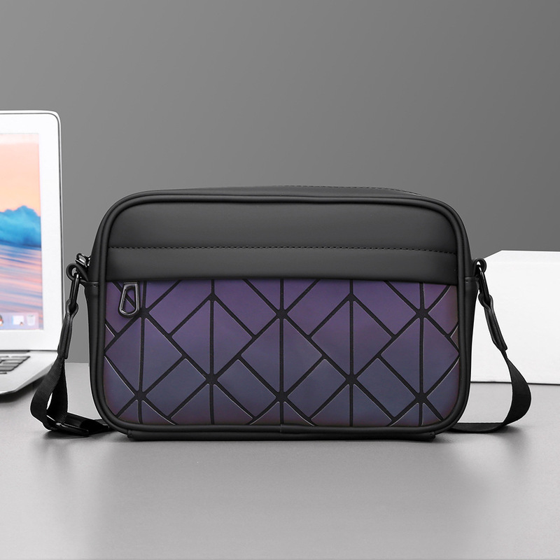 Trendy Brand Men's Bag High-end Sense Crossbody Men's Bag Rhomboid Leather Backpack Casual Shoulder Bag Small Square Bag