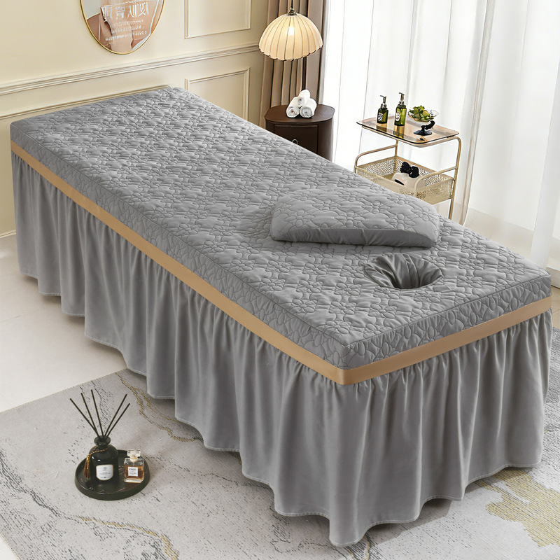 Four-season beauty bed cover and pillowcase two-piece set, beauty bed massage bed cover with hole, physiotherapy massage bed skirt Four-season beauty bed cover and pillowcase two-piece set, beauty bed massage bed cover with hole, physiotherapy massage bed skirt