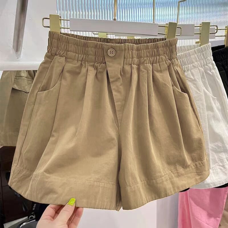 Summer Solid Color High-Waisted Shorts for Women 2026 Summer Thin Three-Quarter Shorts Straight-Leg Loose Slimming Casual Outerwear Summer Solid Color High-Waisted Shorts for Women 2026 Summer Thin Three-Quarter Shorts Straight-Leg Loose Slimming Casual Outerwear