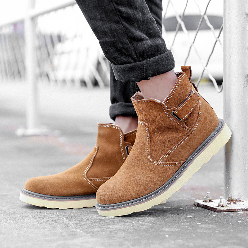 真皮马丁靴中帮英伦风工装靴防水短靴百搭复古男靴机车靴女靴马靴