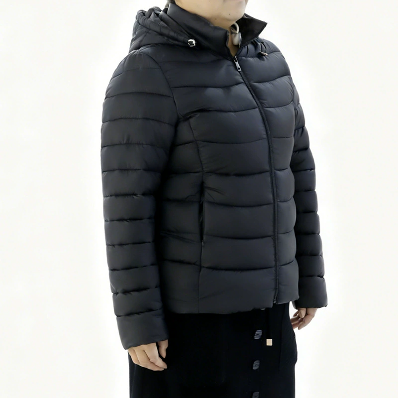 Autumn demi-season short down jacket for mother with down, plus size, fitted, for middle age