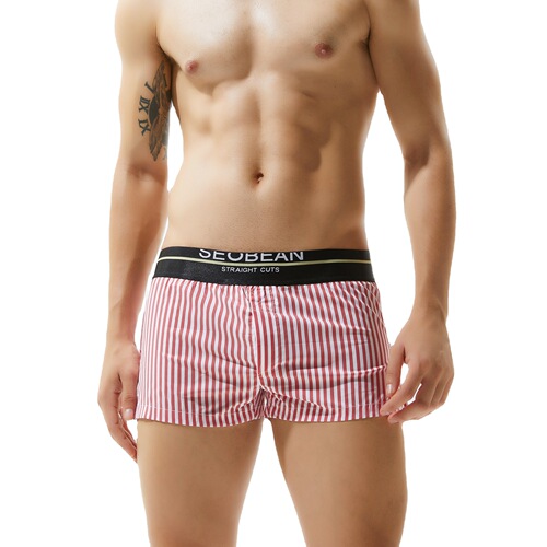 Hibbing SEOBEAN new men's underwear fashion home shorts European and American men's woven cotton shorts manufacturer wholesale