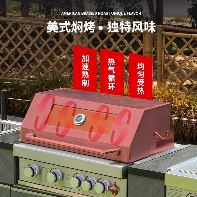 Artesanos al aire libre incrustados estufa de barbacoa actualizada casa patio parrilla de barbacoa de gas carbón parrilla