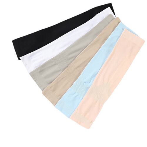 Korean Mosquito Repellent Silk Finger Ice Sleeves Cool Summer Driving Arm Guards for Women Solid Color Sunscreen Ice Silk Sleeves Wholesale