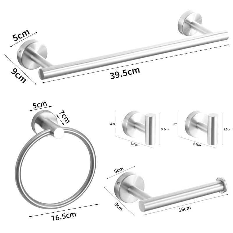Colgante de acero inoxidable conjunto de baño hogar vida sin rastro pared tipo toalla de almacenamiento de toallas de gancho