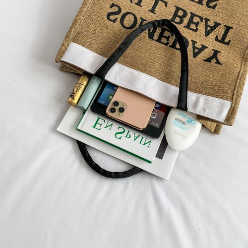 Portable canvas bag, new Korean version, retro fashion, small square bag, simple linen student bag, personalized shopping bag