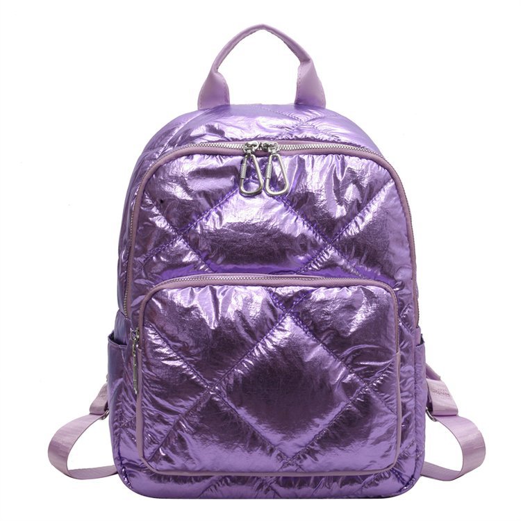 Mochila de algodón acolchada transfronteriza mochila de rombo para mujer 2023 nueva gran capacidad estilo coreano casual viajero estilo coreano viaje de regreso