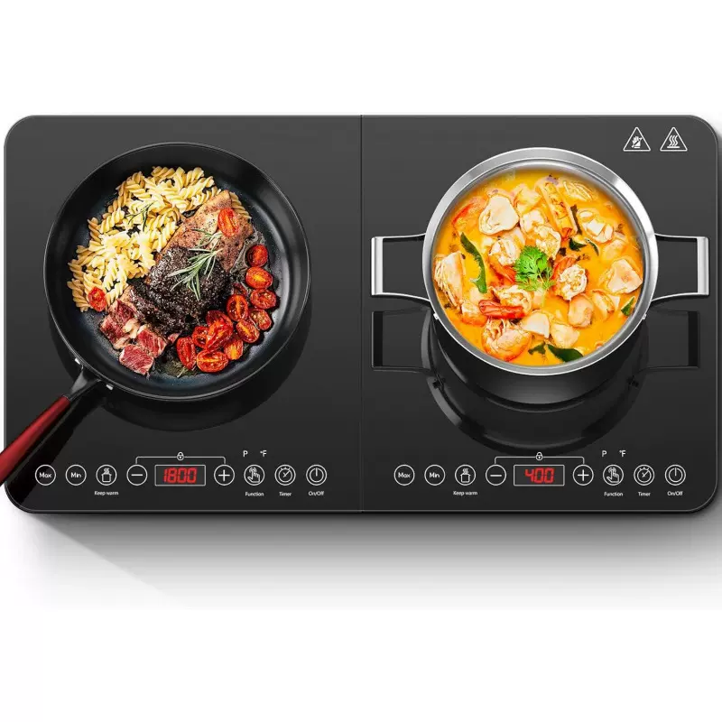 Aobosi Double Induction Cooktop,Portable Induction Cooker wi