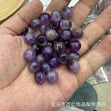 天然石12mm大孔圆珠散珠子手链项链手工diy半成品串珠配饰批发E18