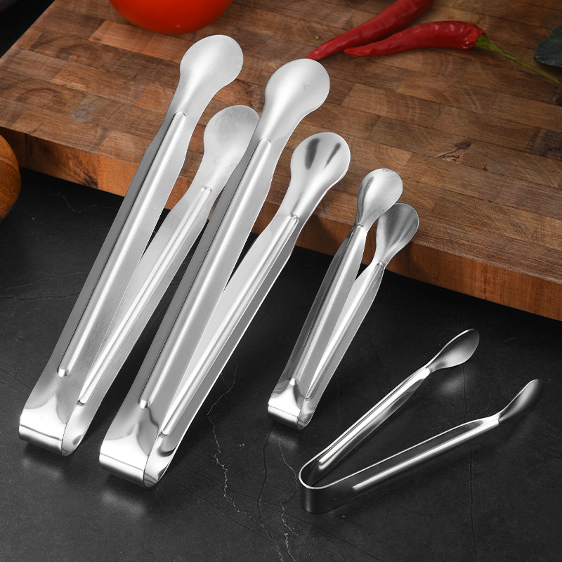 304 stainless steel square sugar tongs, thickened, burr-free, ice tongs for bars and restaurants, ice crystal tongs, towel tongs, small tongs