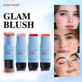 跨境热销款 双头腮红棒自然持妆防水修饰气色滋润多用途腮红膏